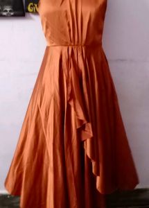 One Shoulder Satin Cocktail Dress .
