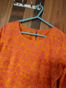 Orange &amp; Pink Kurta Set (Women)