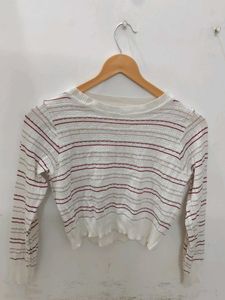 White and Red striped Top ❤️