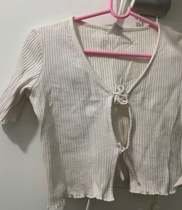 Tie-Front Ribbed Top