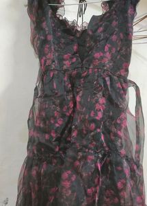 Gothic Black Coquette Fairycore Vintage Dress