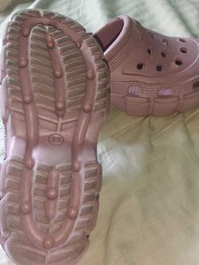 Pink Platform Crocs