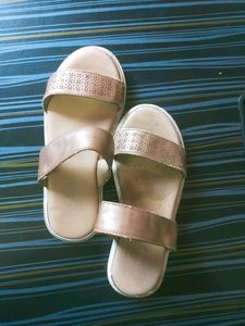 Golden Flats For 5 Yrs Girl