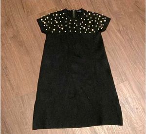 Zara Black Pearl Embellished Dress