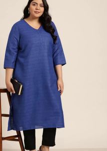 Blue Plus Size Kurta - 5XL