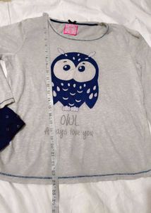 Very Cute&amp; Beautiful Owl Top With Shorts