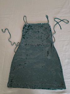 ZARA Sequin Back Tie Mini Dress