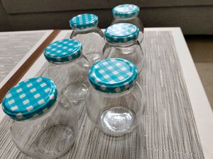 Blue Glass Jars 245 ml (Set Of 6)