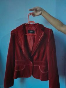 Red Velvet Blazer