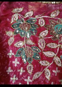 Maroon Heavy Work Embroidery Saree