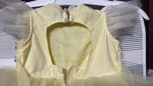 Lil Drama Baby Flared Party Dress And Gold Shoes