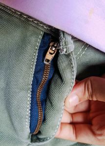 Olive Green Straight Leg Jeans