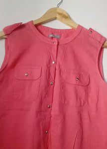 Coral Sleeveless Top