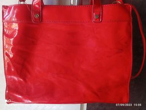 Red Patent Leather Tote Bag