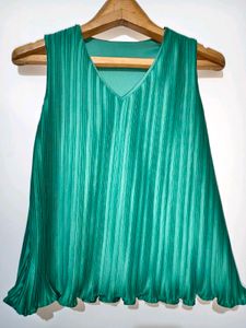 Green Pleated Tank Top Size S/ M