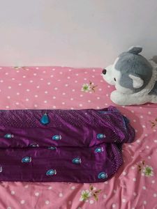 Purple Embroidered Saree