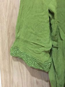 Green Embroidered Top
