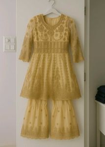 New Grand Gold Embroidery Sharara Set