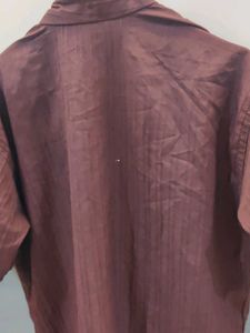 Maroon Mandarin Collar Shirt