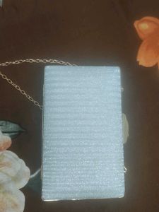 beautiful silver clutch bag