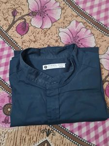 Symbol Navy Mandarin Collar Shirt