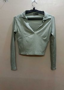 Green Crop Top