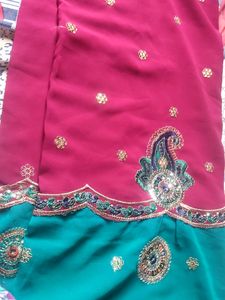 Chamki Double Colour Saree