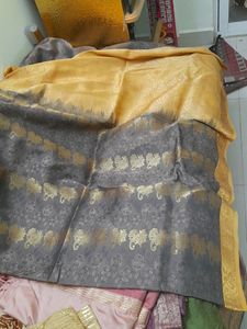 Grey Silk Saree