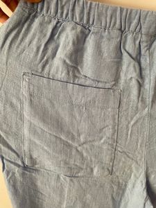 HnM Divided Linen Pants Ash Blue