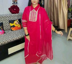 Pure Cotton Cut Work Kurta Set