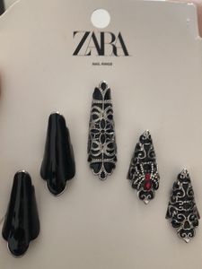 Brand New Zara Metallic Helloween Nail Ring Set
