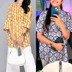 Patterned Tunic Top Set Combo Of 2