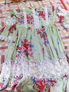 Floral Lace Trimmed Dress