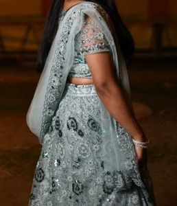 Crop Top Lahenga Set With Dupatta
