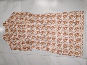 Beige Printed Kurta