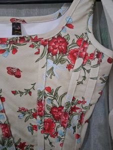Sheer White Cardigan+Corset Top +Floral Blouse