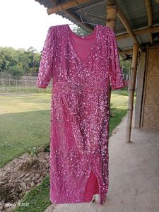 Shimmer Pink Bodycon Dress
