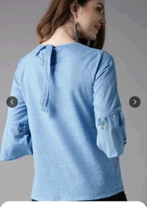 Embroidered Light Blue Top