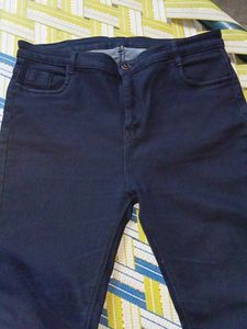 Dark Blue Denim Jeans With Top