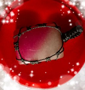 Pink And White Onyx Agate Pendant