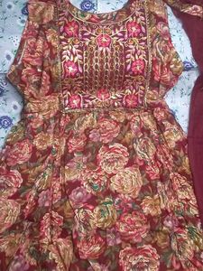 Floral Anarkali Kurta with Dupatta