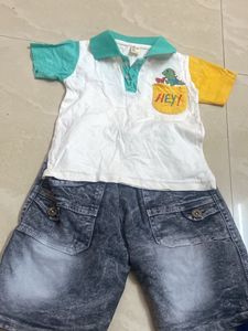 Boys Shorts Polo Collar T Shirt