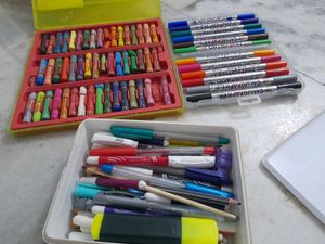 Oil Pastels And Sketch Pens ,game