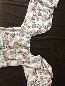 Floral Lace-Up Crop Top