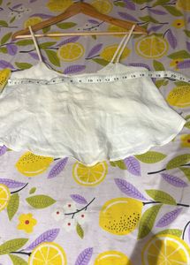 Bershka White Flowy Top