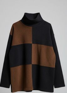 Color Block Turtleneck Sweater
