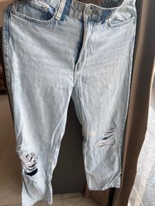 Straight ribbed jeans