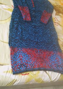 Stylish Blue &amp; Red woolen kurta