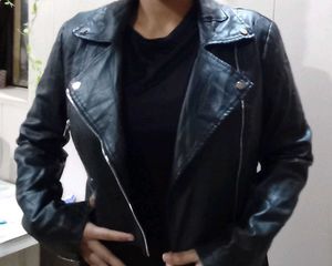 Stylish Black Leather Biker Jacket