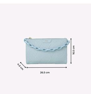 Iykyk Compact Cube Patterned Sky Blue Sling Bag